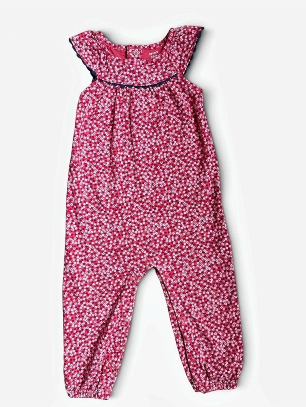 Carter's Floral Romper in Pink & White